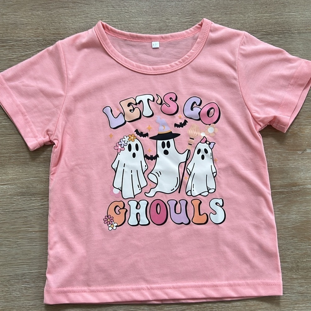 Let’s Go Ghouls girls Halloween short sleeve T shirt 4-5 years 4T